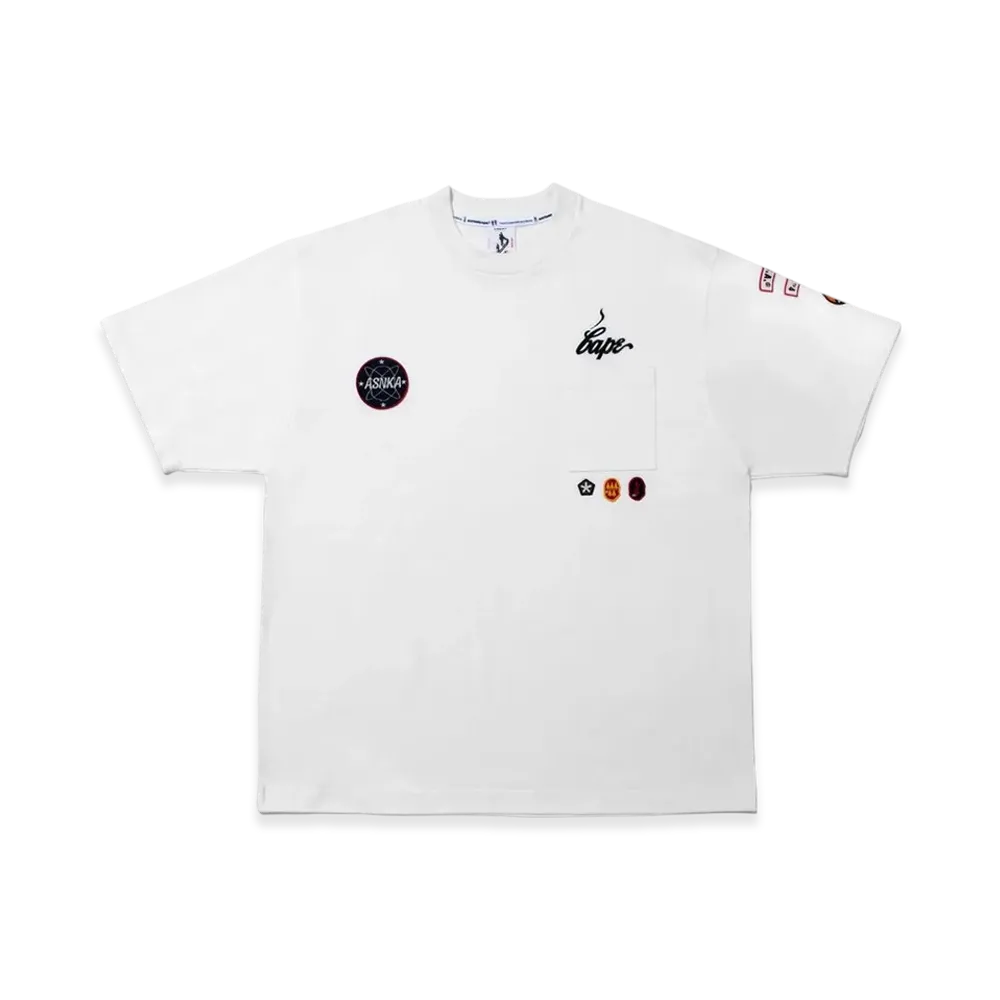 A BATHING APE BY KAZUKI KURAISHI Multi Patch Military Tee "White"