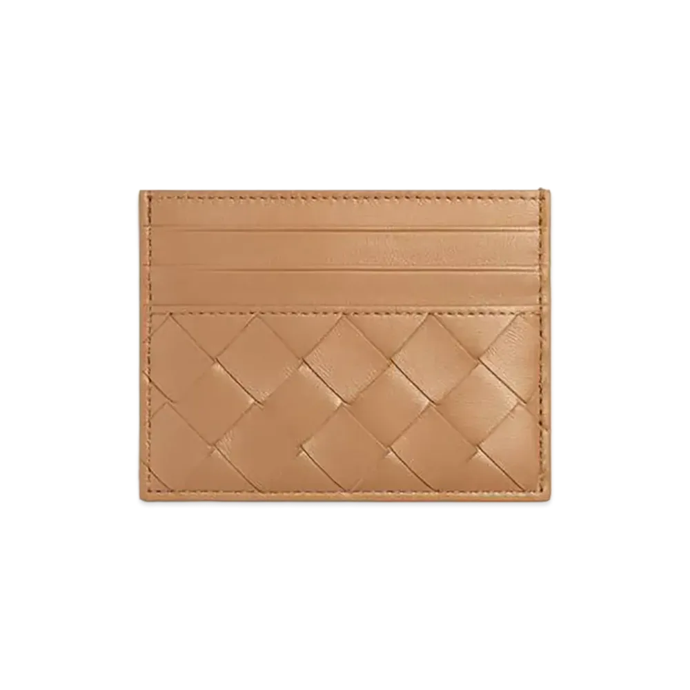 Bottega Veneta Intrecciato Credit Card Case "Pale Brown"