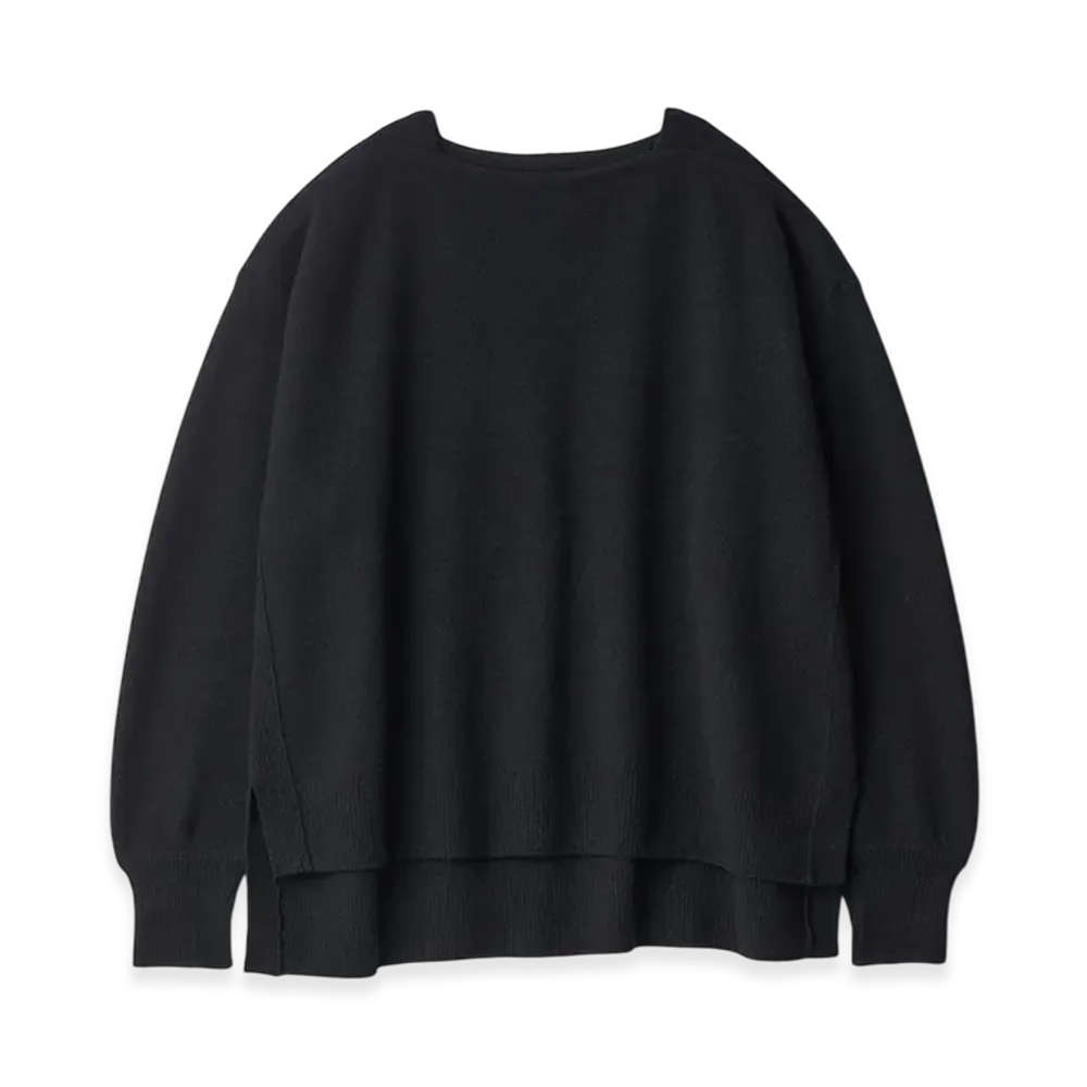 ssstein Extra Fine Wool Knit Boat Neck LS "Black"
