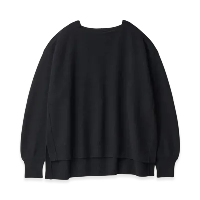 ssstein Extra Fine Wool Knit Boat Neck LS "Black"