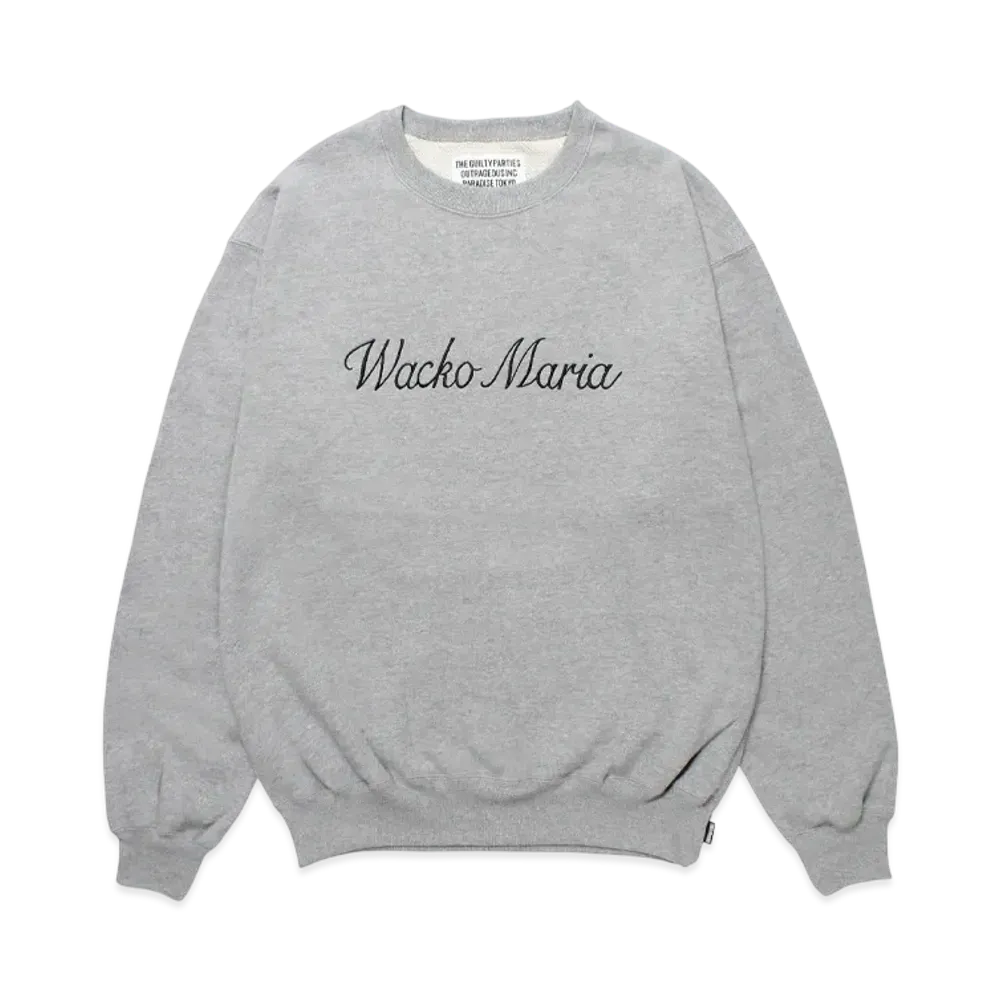 WACKO MARIA Middle Weight Crew Neck Sweat Shirt "Gray"