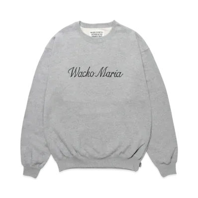 WACKO MARIA Middle Weight Crew Neck Sweat Shirt "Gray"