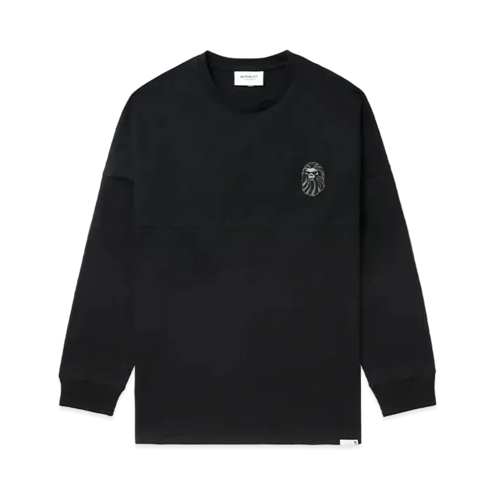 A BATHING APE Bape Black Tonal Bape Logo Long Sleeve Tee "Charcoal"