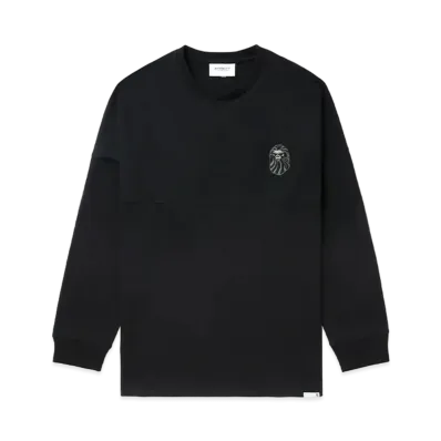 A BATHING APE Bape Black Tonal Bape Logo Long Sleeve Tee "Charcoal"