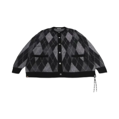 A BATHING APE x mastermind JAPAN Argyle Check Mohair Knit "Black"