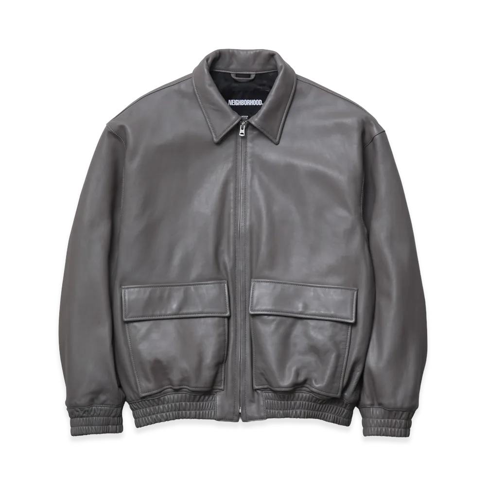 NEIGHBORHOOD Leather Dad Jacket "Gray"