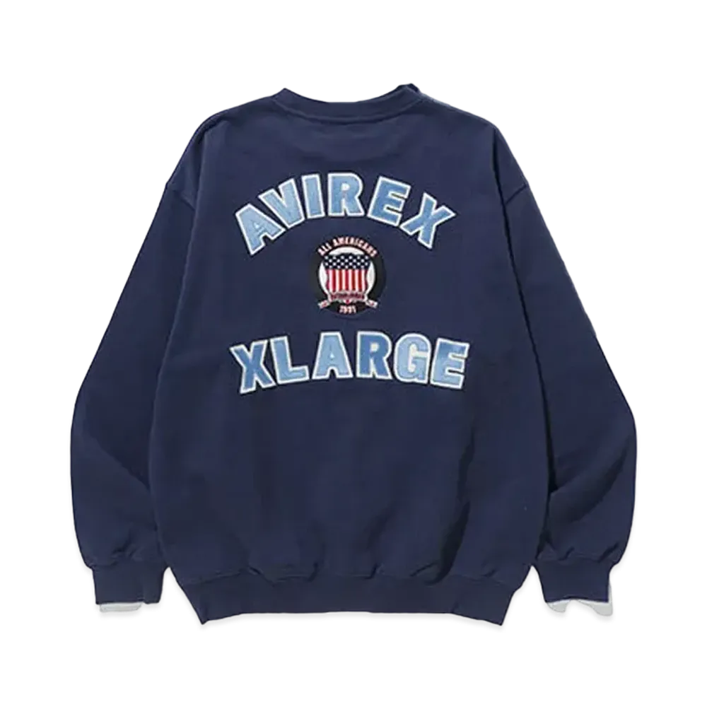 XLARGE x AVIREX Crewneck Sweat "Navy"