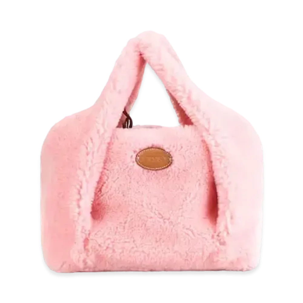 TOD'S Shirt Shopping Bag In Sheepskin Mini "Pink"