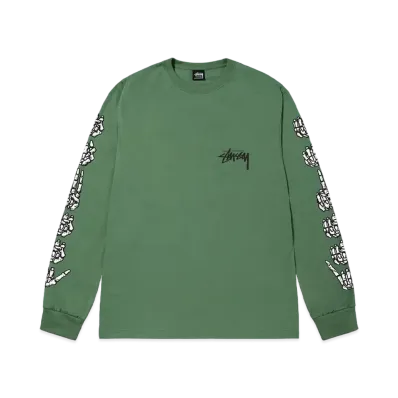 Stussy Hands LS Tee "Olive"