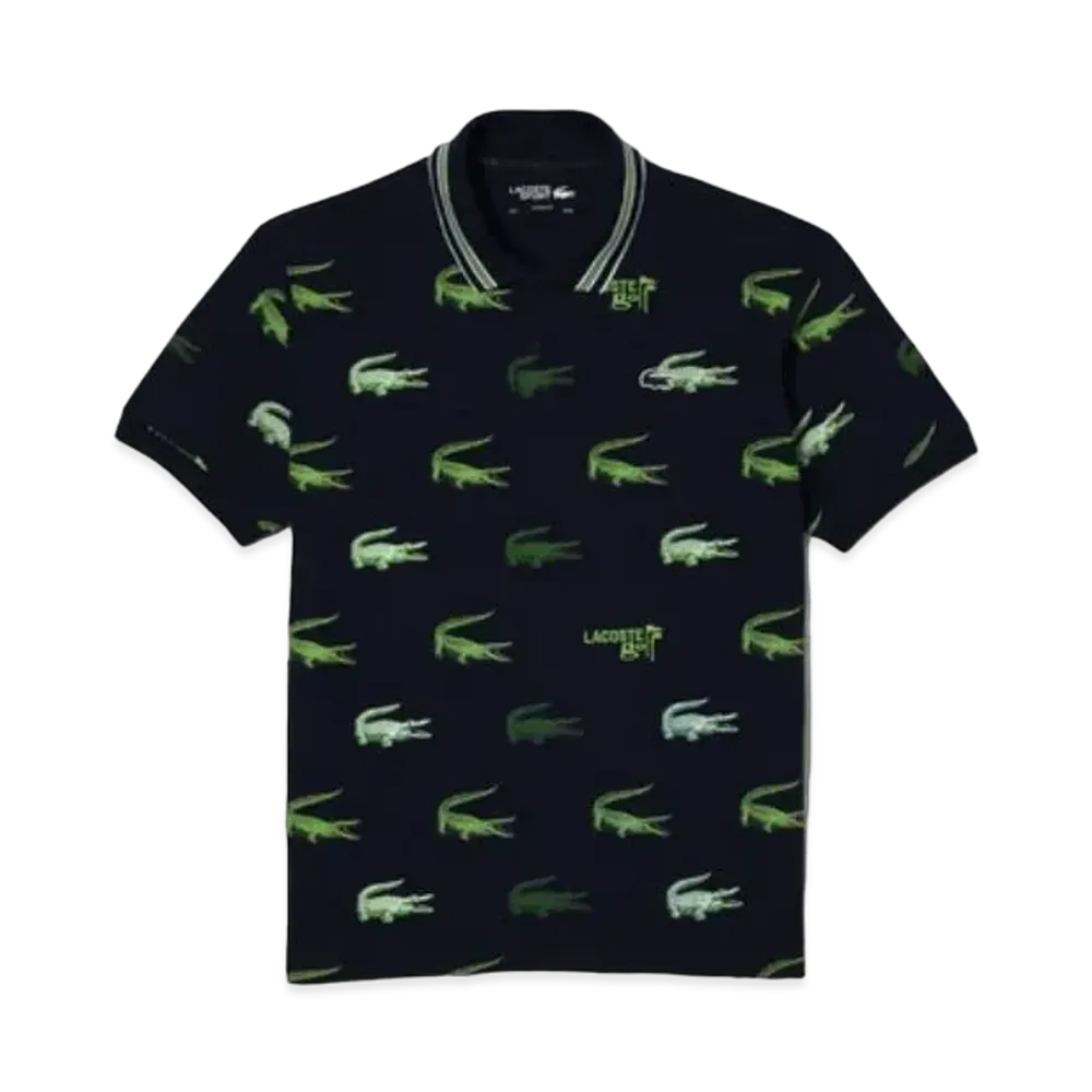 LACOSTE Ultra Dry Allover Golf Polo Shirt "Navy"