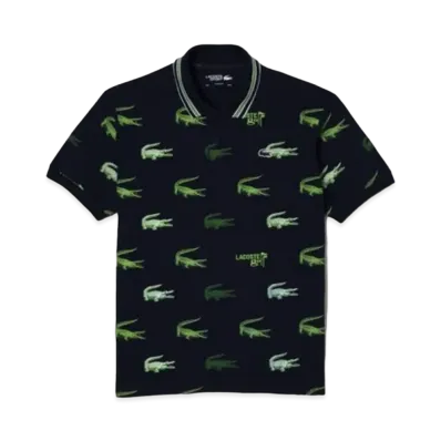 LACOSTE Ultra Dry Allover Golf Polo Shirt "Navy"