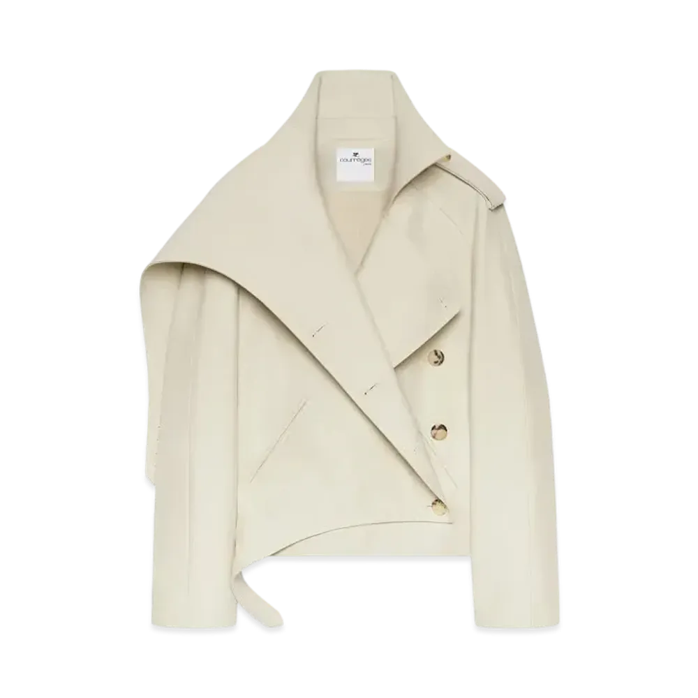 Courreges Short Oblique Trench Coat "Hemp"