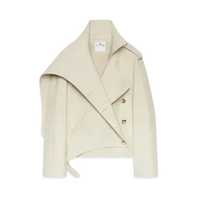 Courreges Short Oblique Trench Coat "Hemp"