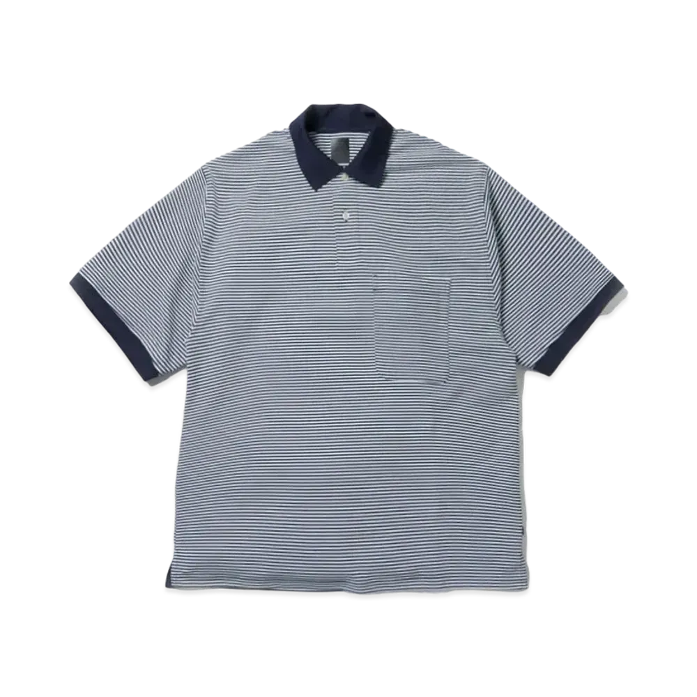 DAIWA PIER39 Tech Polo Shirts S/S "White x Navy Border"
