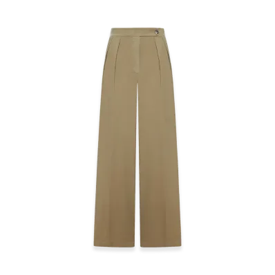 DRIES VAN NOTEN Women's Cement-Coloured Trousers with Pleats and Side Buttons "Gray"