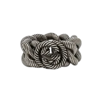 GUCCI Men's Interlocking G Silver Ring "Silver"
