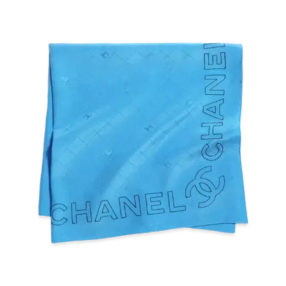 CHANEL Bandana Silk Jacquard "Turquoise/Black"