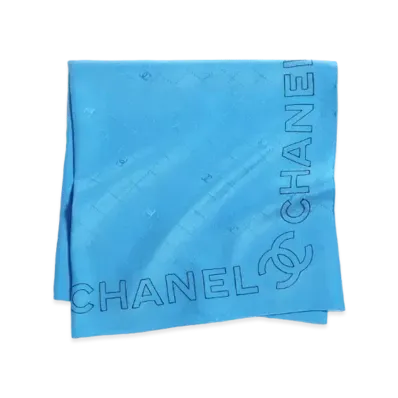 CHANEL Bandana Silk Jacquard "Turquoise/Black"