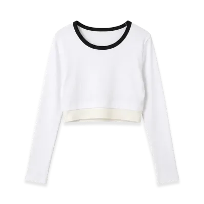 PATOU Women's Open Back Cropped T-Shirt "White"