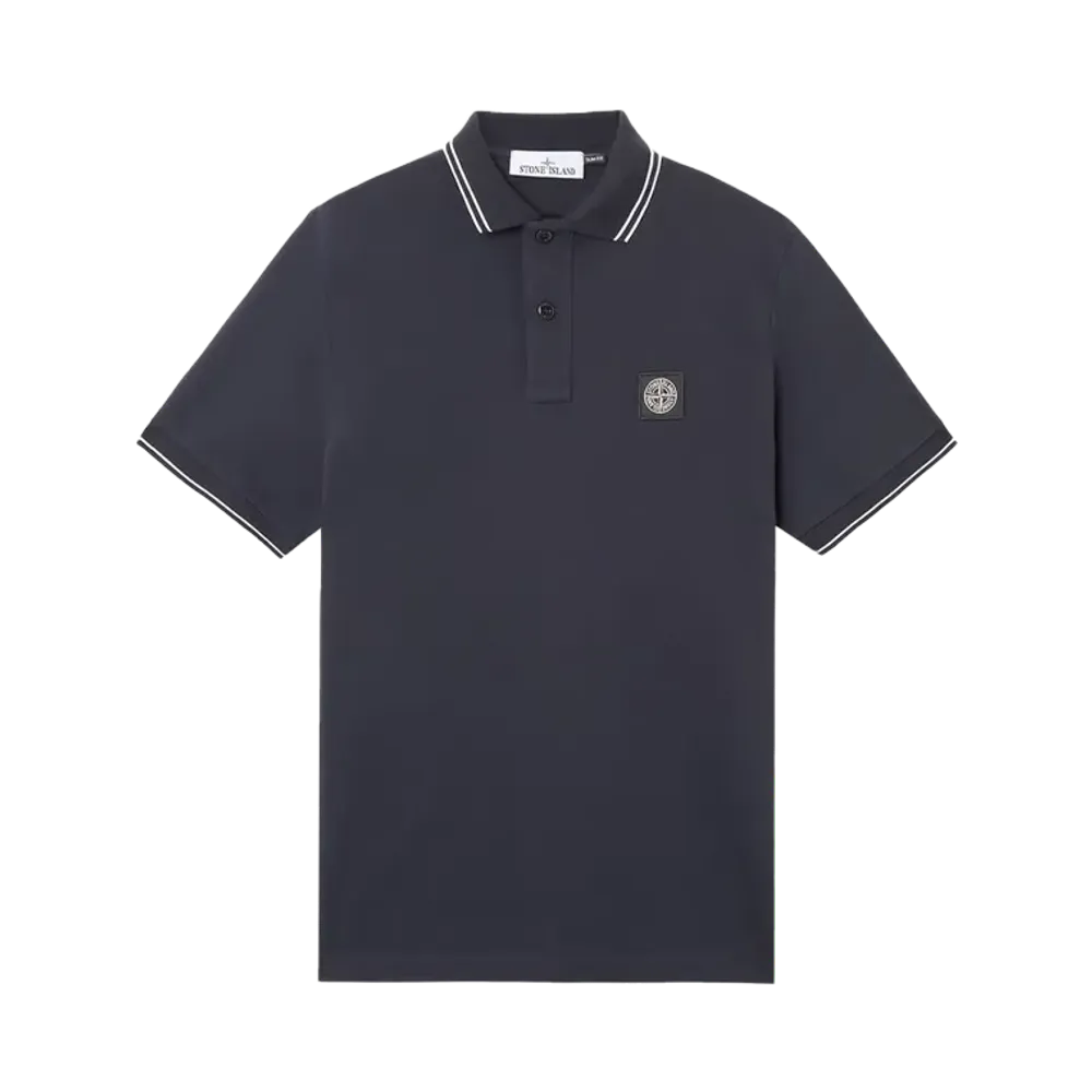 Stone Island 22002SC Organic Cotton Elastane Pique "Navy Blue"