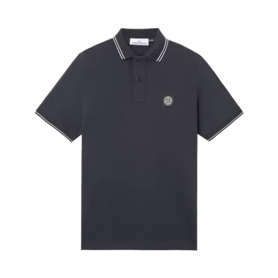 Stone Island 22002SC Organic Cotton Elastane Pique "Navy Blue"