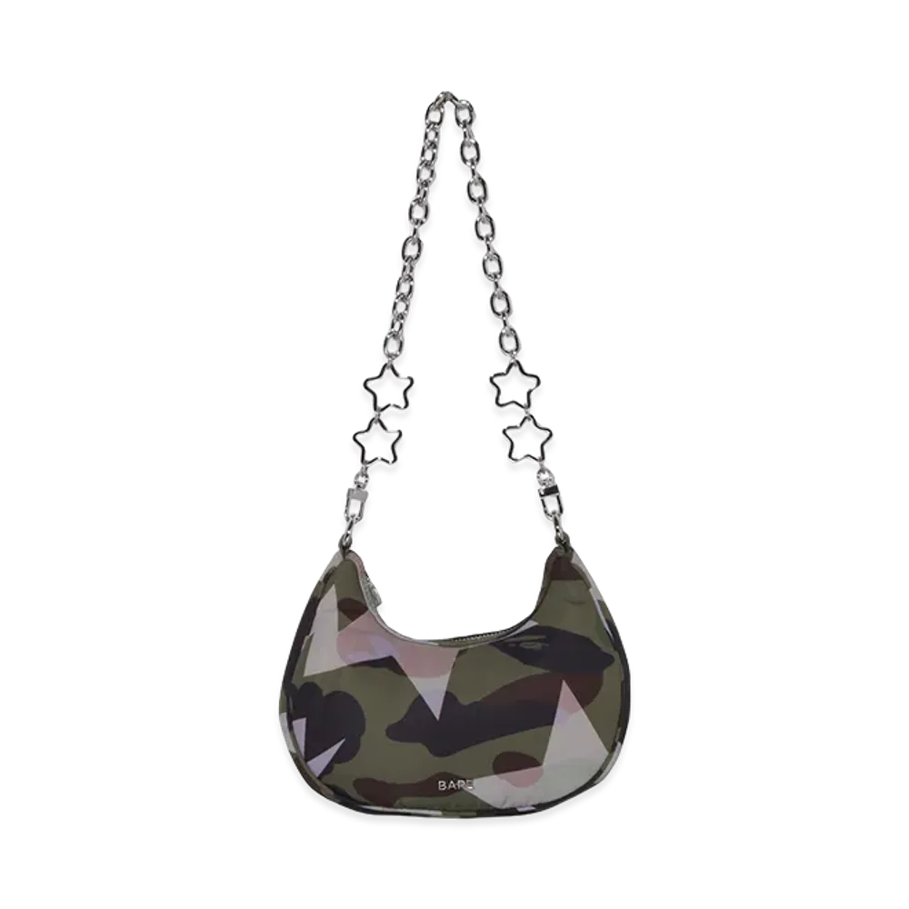 A BATHING APE Women's Quilting Moon Shape Bag "Green"