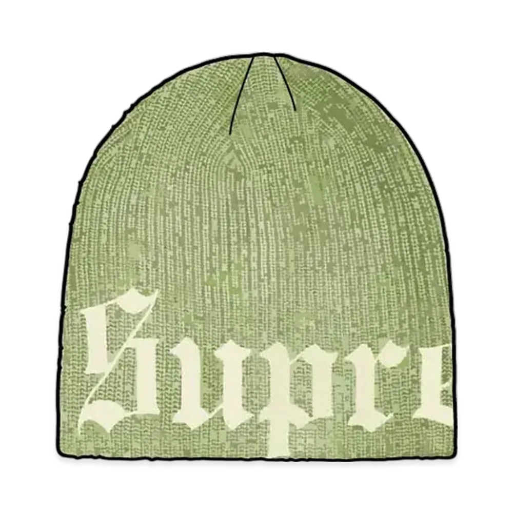 Supreme Old English Printed Beanie "Green"