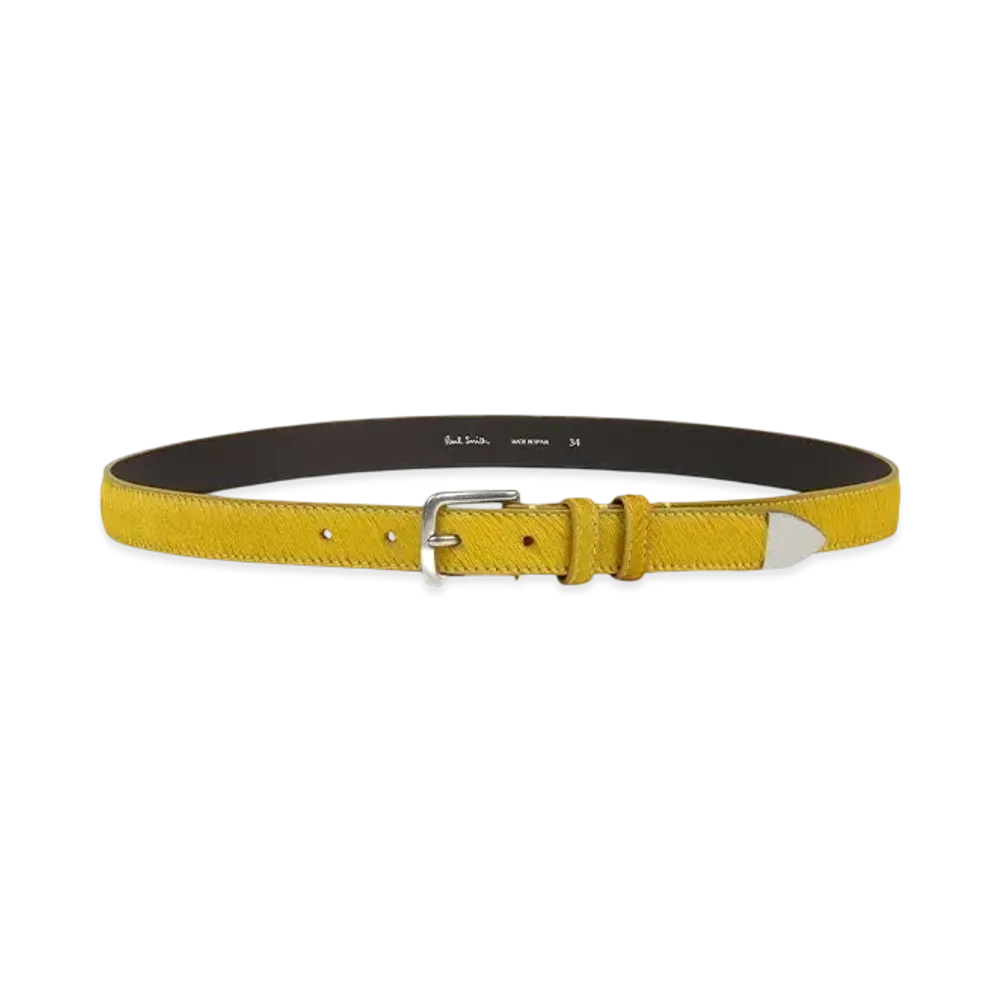 Paul Smith Hair Textured Leather Punterbelt "Yellow"