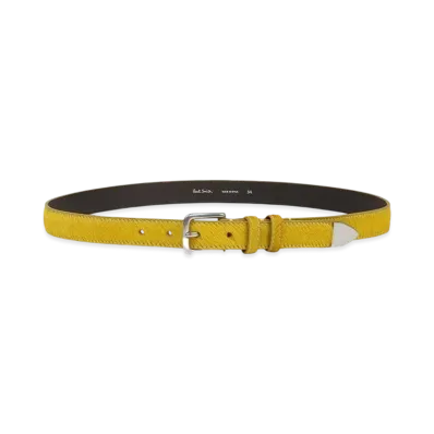 Paul Smith Hair Textured Leather Punterbelt "Yellow"