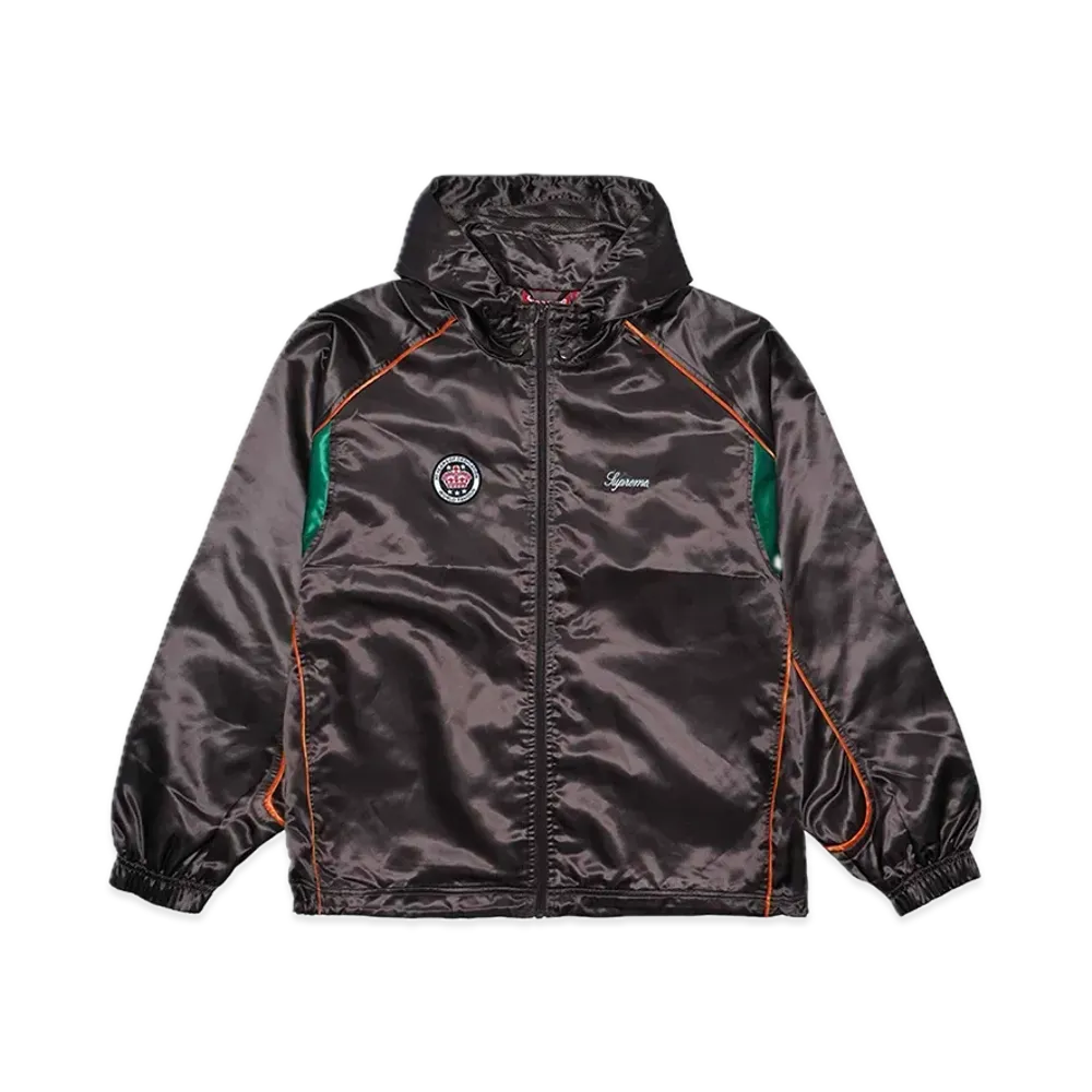 Supreme Satin Hooded Track Jacket "Brown"