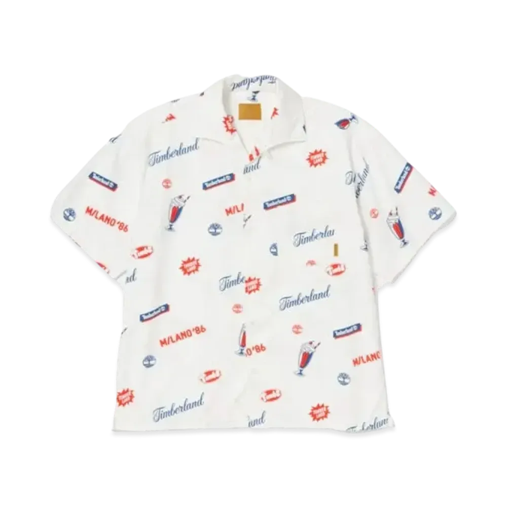 Timberland Allgender Short Sleeve Open Collar Shirt "White"
