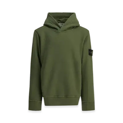 Stone Island Kids badge Logo Hoodie "Green"