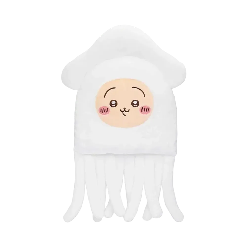 Gray Parka Service -Chiikawa Octopus Squid Kuji- B Prize BIG Squid cushion Usagi