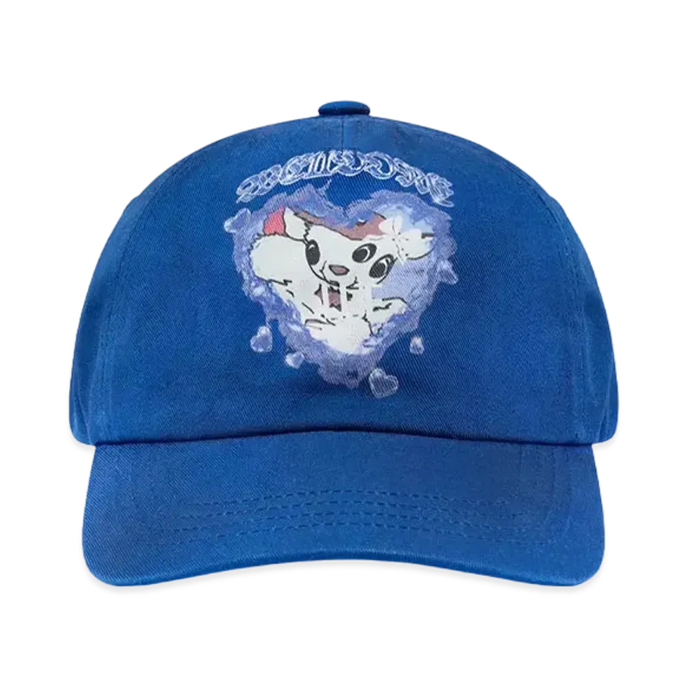 WE11DONE Washed Printed Cap "Blue"