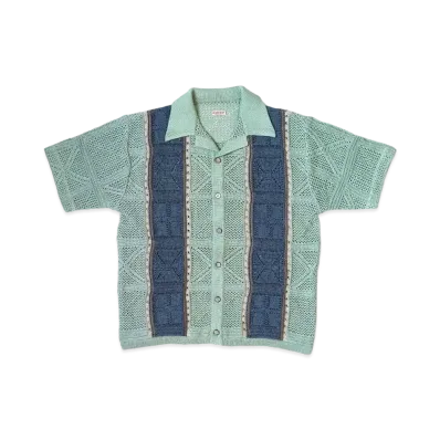 KAPITAL 7G Crochet Knit Tennessee Aloha Shirt "Blue"