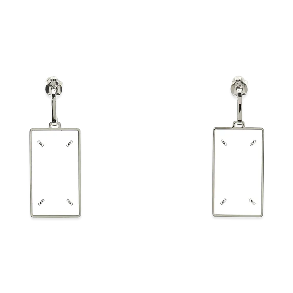 Maison Margiela Women's 'Four Stitches' Earrings "Silver"