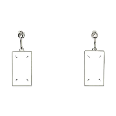 Maison Margiela Women's 'Four Stitches' Earrings "Silver"