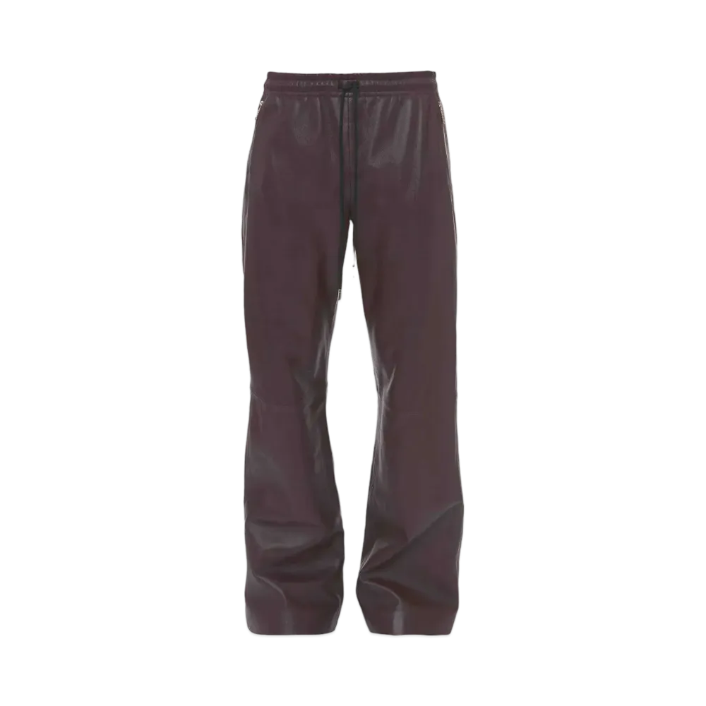 JW ANDERSON Drawstring Wide-Leg Leather Pants "Burgundy"