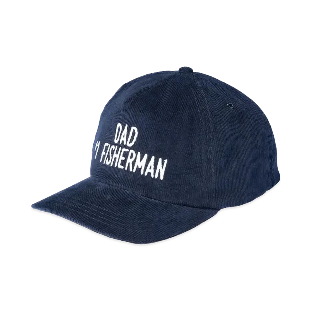 THE REAL McCOY'S Five Panel Corduroy Cap / #1 Fishing Dad "Navy"