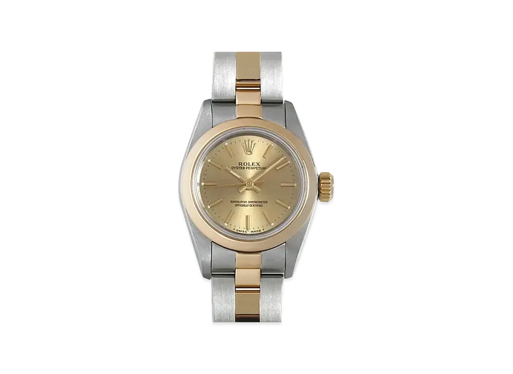 ROLEX Oyster Perpetual "Champagne/Stainless Steel/Yellow Gold"