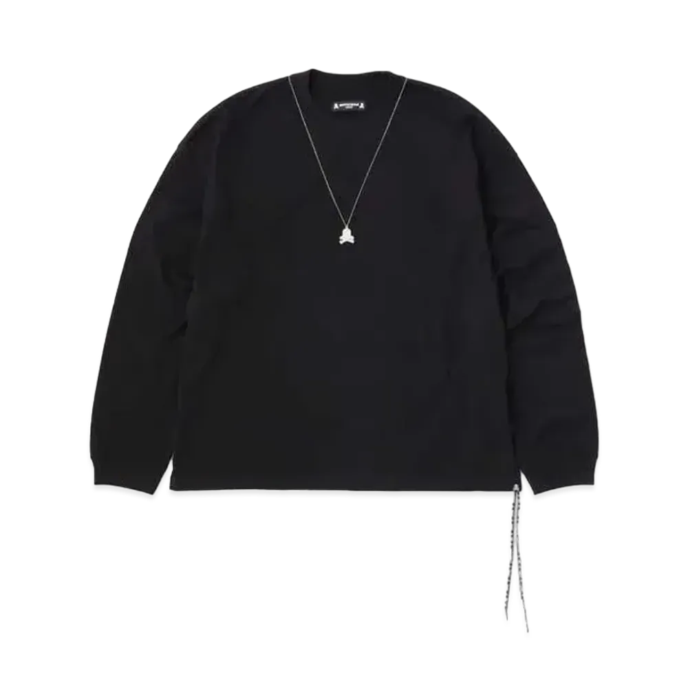 mastermind JAPAN Boxy Skull Necklace LS Tee "Black"