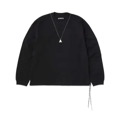 mastermind JAPAN Boxy Skull Necklace LS Tee "Black"