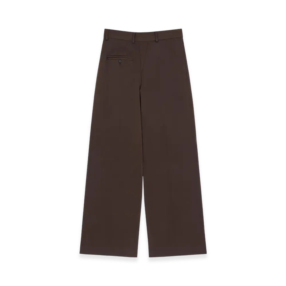MM6 Maison Margiela Women's Twisted Wool Blend Trousers "Brown"