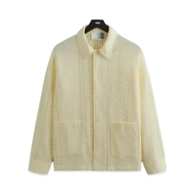 Kith Cotton Eyelet Boxy Collared Overshirt "Sandrift"