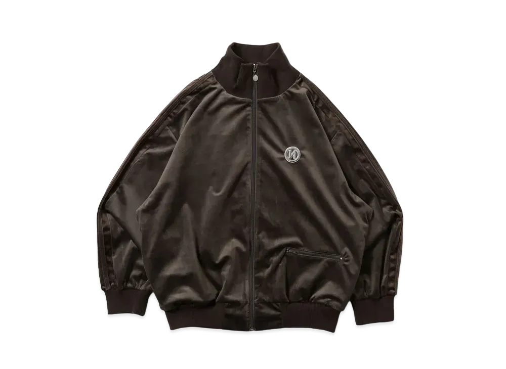 9090 "N" Logo Velor Track Jacket "Charcoal"