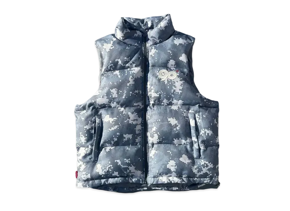 9090 90 Logo Assort Puffer Vest "Digital Gray Camo"