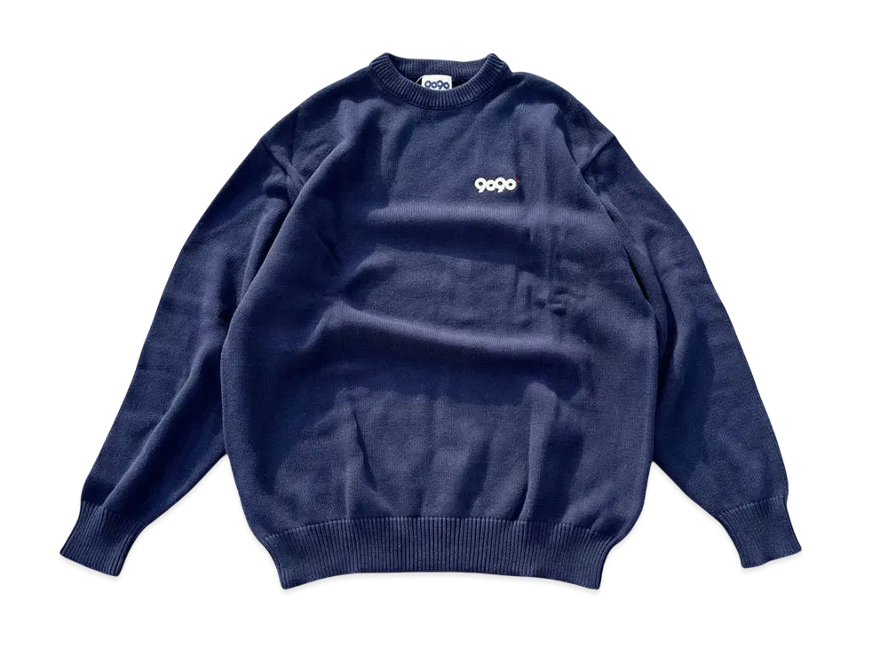 9090 OG Logo Simple Crewneck Knit "Navy"