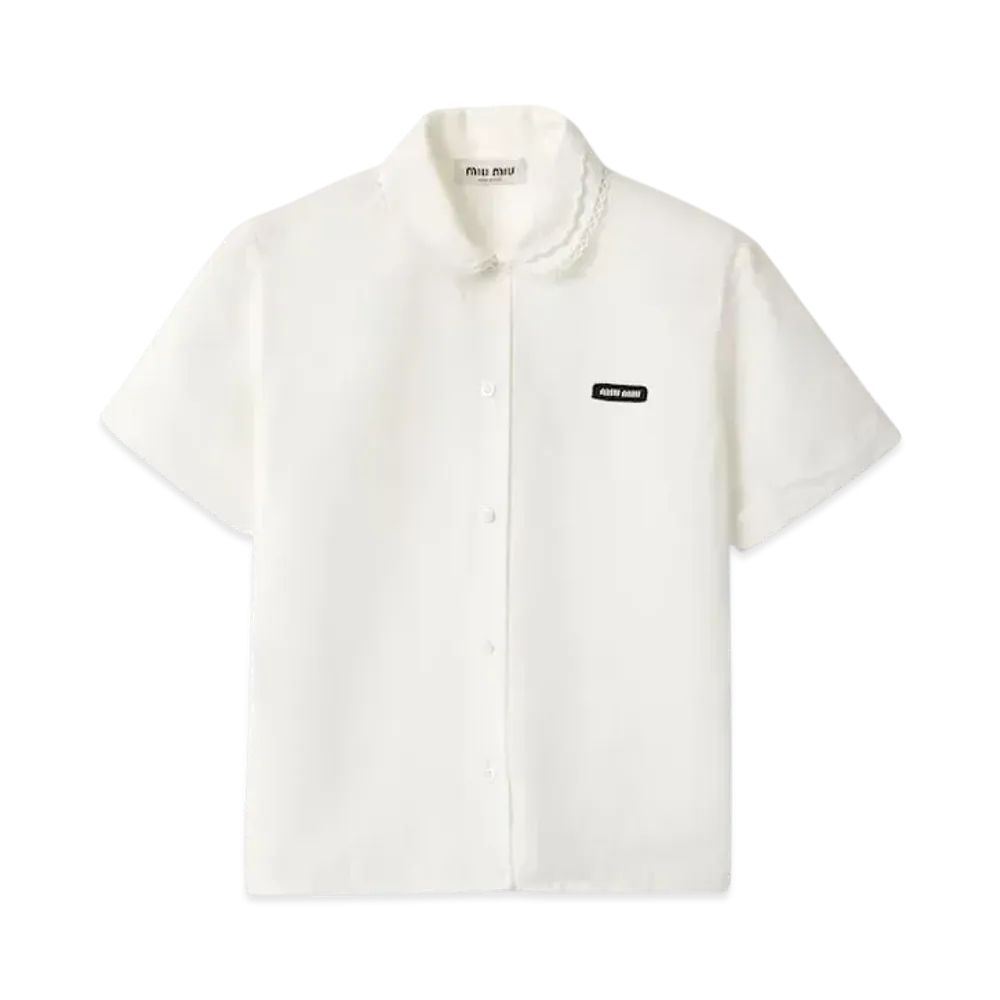 MIUMIU Women's Slubbed Poplin Shirt "White"