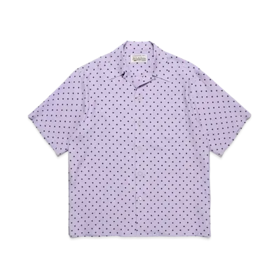WACKO MARIA Small Dots Open Collar Shirt "Purple"