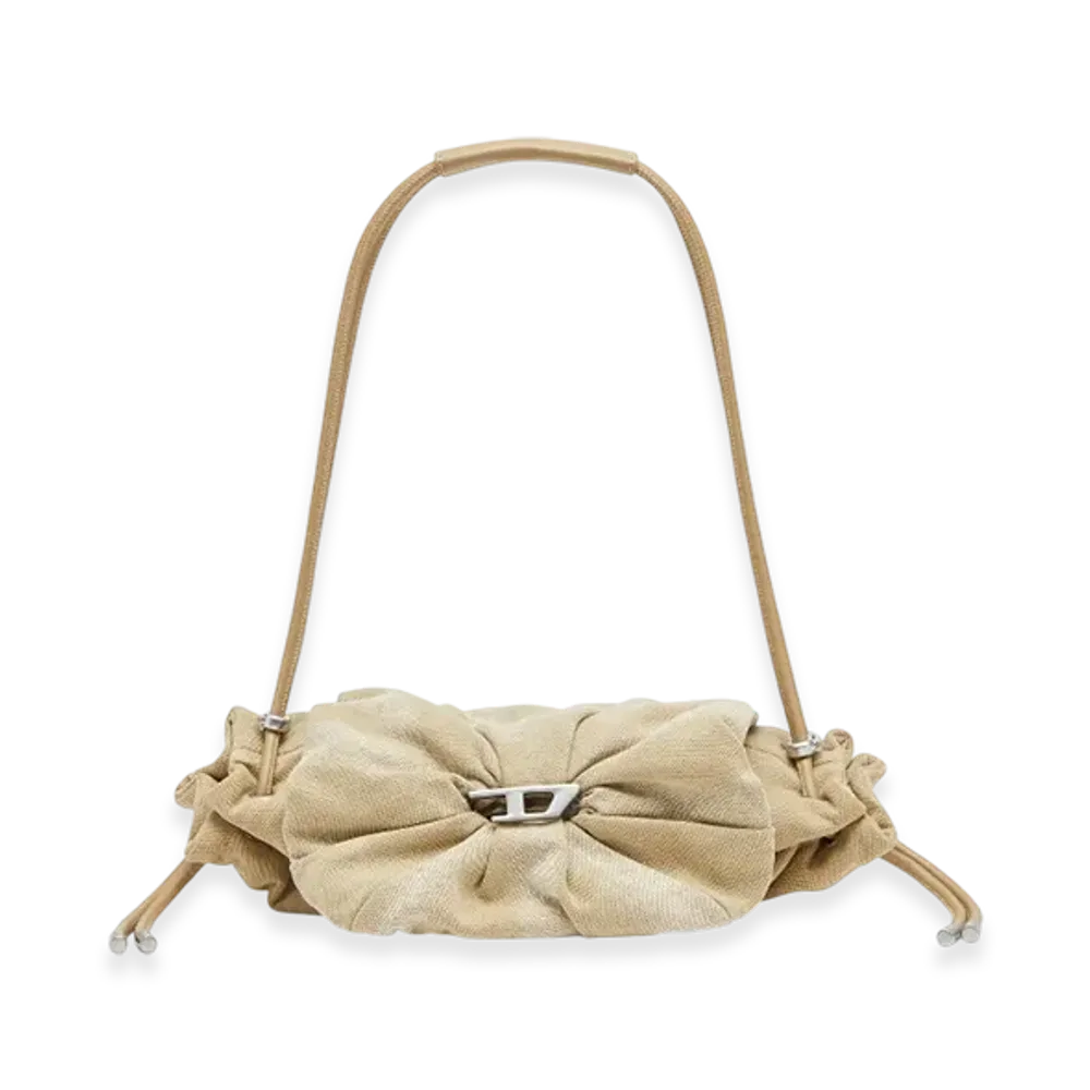 Diesel Scrunch-D Shoulder S Scrunch-D S-Small Shoulder Bag In Washed Canvas "Beige"